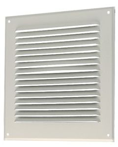 Grille extérieure métallique GAT 250x250 mm - Blanc avec grillage anti-moustique