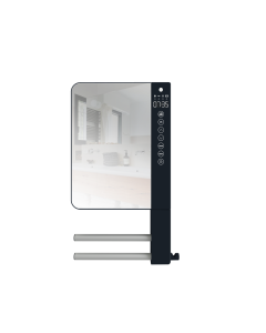 Sèche-serviettes soufflant Telia avec 2 barres et miroir anthracite