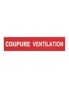 Lot 3 étiquettes autocollantes - coupure ventilation blanche/fond rouge