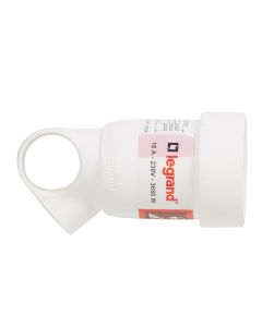 Prolongateur plastique 2P+T 16A à anneau avec étiquette avec Gencod - blanc